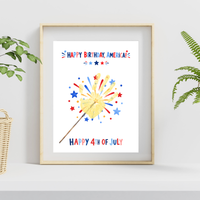 4th of July Handprint Craft for Kids | Patriotic Preschool & Kindergarten Activity | Happy Birthday America Printable