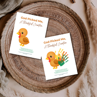 God Picked Me, A Thankful Creation Handprint Craft Printable | Christian Thanksgiving Activity | Preschool Turkey Keepsake