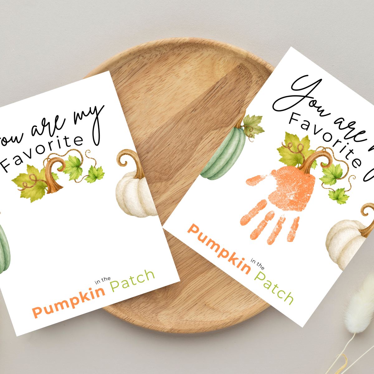 You Are My Favorite Pumpkin in the Patch Handprint Craft Printable, Pumpkin Handprint Keepsake, Baby's First Fall, Preschool Autumn Activity