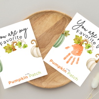 You Are My Favorite Pumpkin in the Patch Handprint Craft Printable, Pumpkin Handprint Keepsake, Baby's First Fall, Preschool Autumn Activity