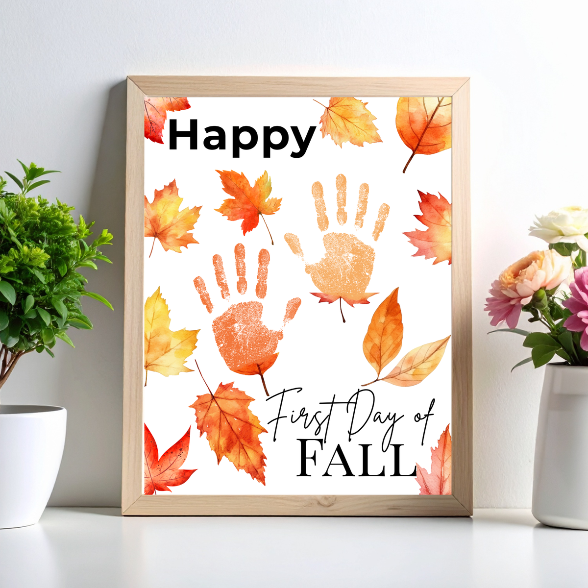 Happy First Day of Fall Handprint Craft | Autumn Keepsake Printable | Preschool Fall Handprint Activity | Classroom & Homeschool Fall Craft