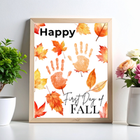 Happy First Day of Fall Handprint Craft | Autumn Keepsake Printable | Preschool Fall Handprint Activity | Classroom & Homeschool Fall Craft