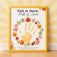 Fall Is Here, Full of Cheer Handprint Craft | Fall Wreath Keepsake | Autumn Printable for Kids