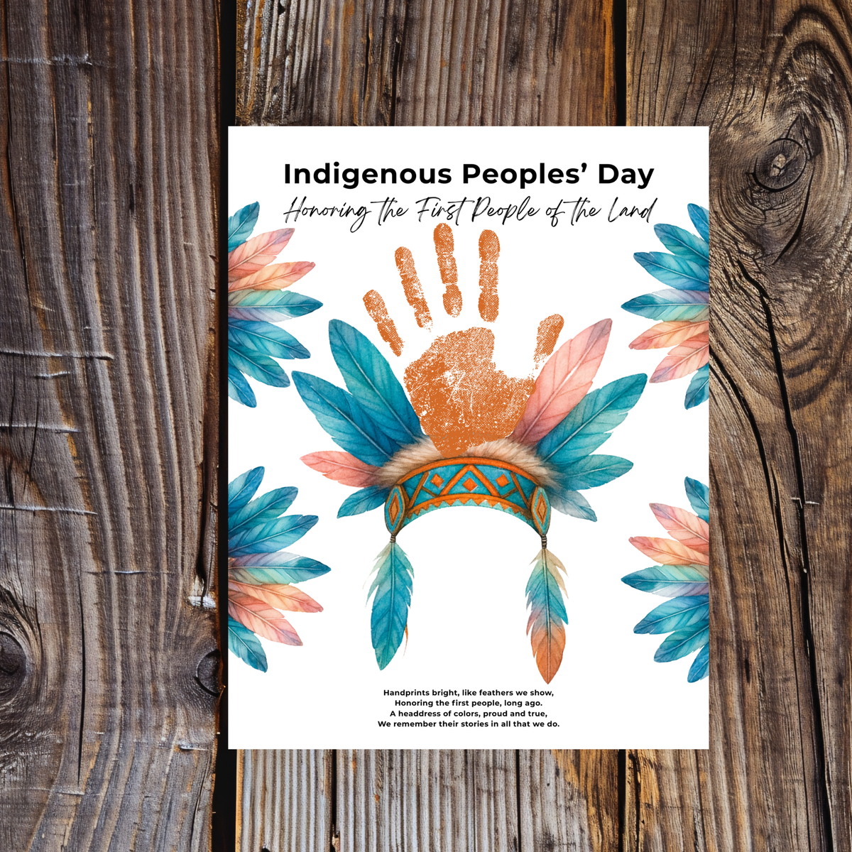 Indigenous Peoples' Day Handprint Craft | Native American Heritage Printable | Preschool & Kindergarten Keepsake Activity