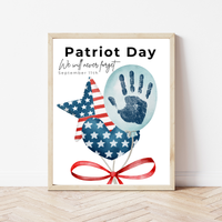 Patriot Day Balloons Handprint Craft for Kids | September 11th Preschool 9/11 Remembrance Activity & Keepsake