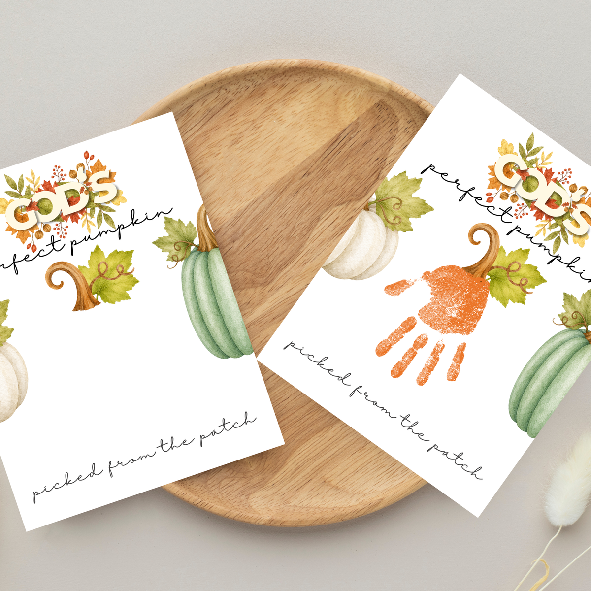 God’s Perfect Pumpkin Handprint Craft Printable | Christian Fall Keepsake | Pumpkin Handprint Activity for Kids | Preschool & Sunday School Craft