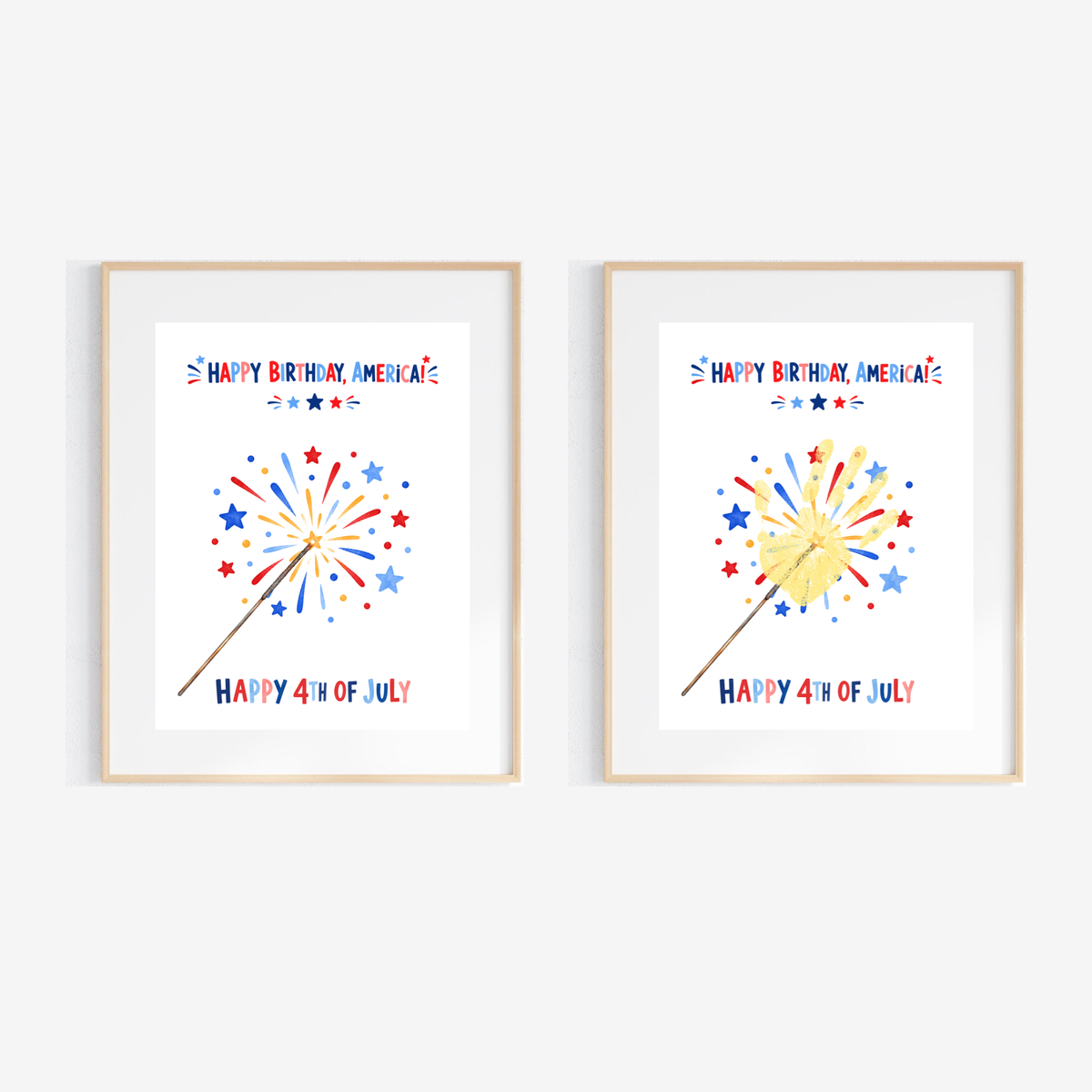 4th of July Handprint Craft for Kids | Patriotic Preschool & Kindergarten Activity | Happy Birthday America Printable