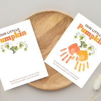 Pumpkin Handprint & Footprint Craft Printable | Our Little Pumpkin Keepsake | Fall Baby Handprint Craft | Preschool Autumn Activity | Digital Download