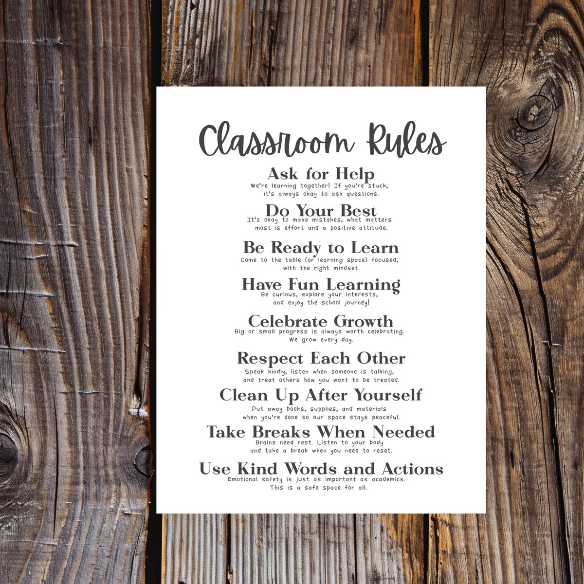 Classroom Rules Printable Poster Set | Classroom Decor | Preschool, Kindergarten & Elementary Classroom Expectations