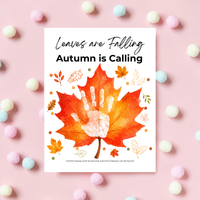 Leaves Are Falling, Autumn Is Calling Handprint Craft | Fall Handprint Printable | Preschool Autumn Keepsake | Kindergarten Fall Activity