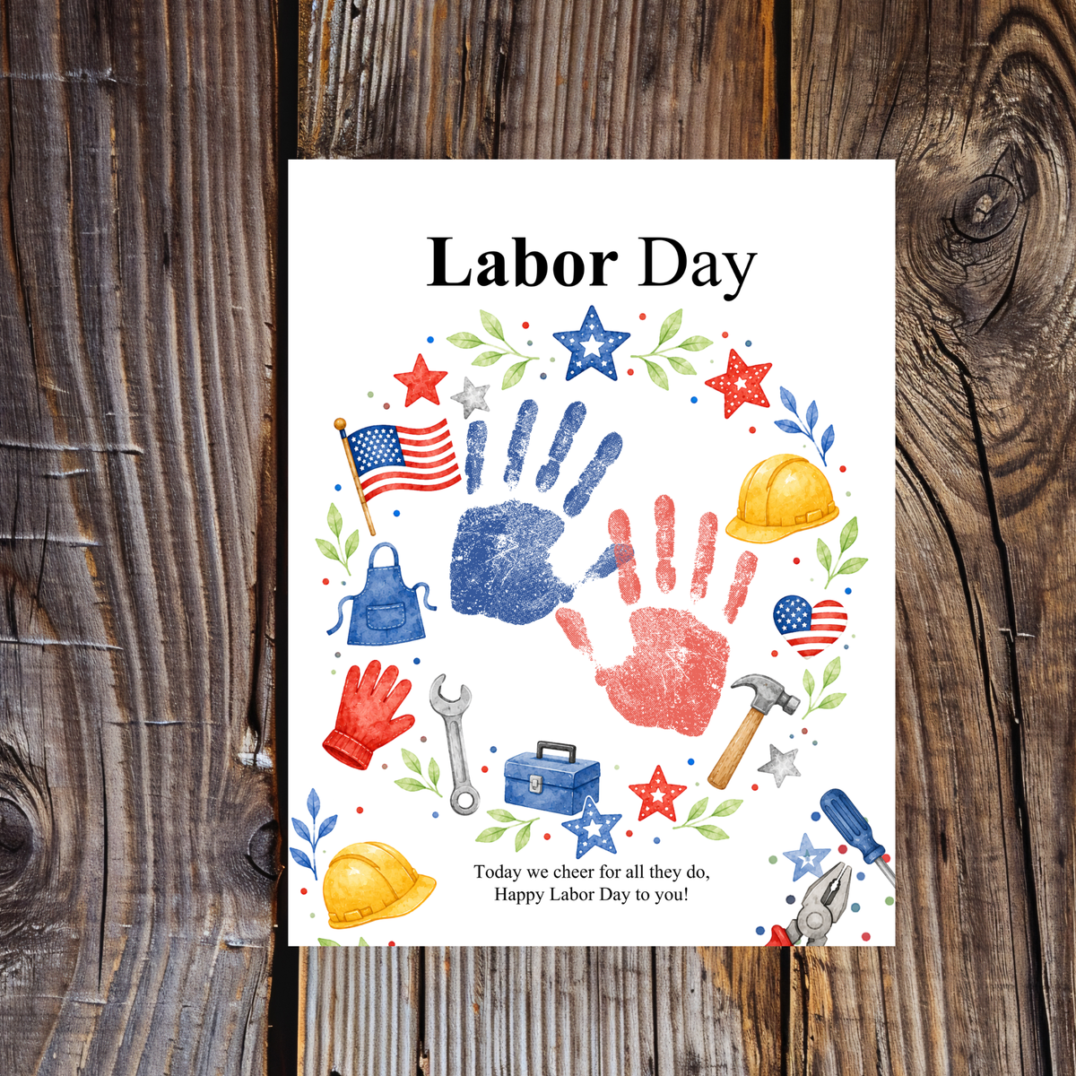 Labor Day Handprint Craft | Printable Labor Day Keepsake Activity for Preschool & Kindergarten