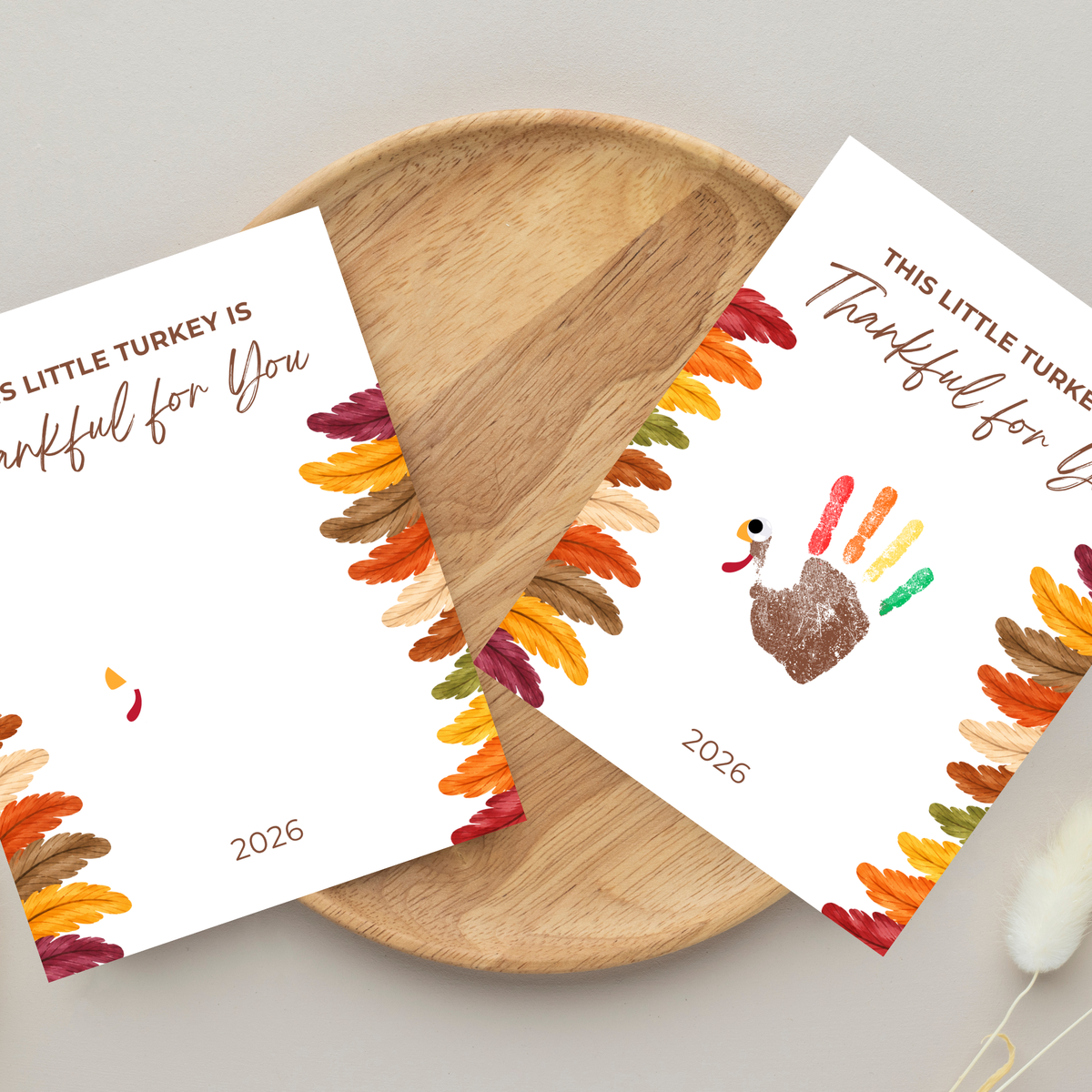 This Little Turkey Is Thankful for You Handprint Craft Printable, Thanksgiving Turkey Keepsake, Fall Handprint Activity for Kids, Preschool Kindergarten PDF