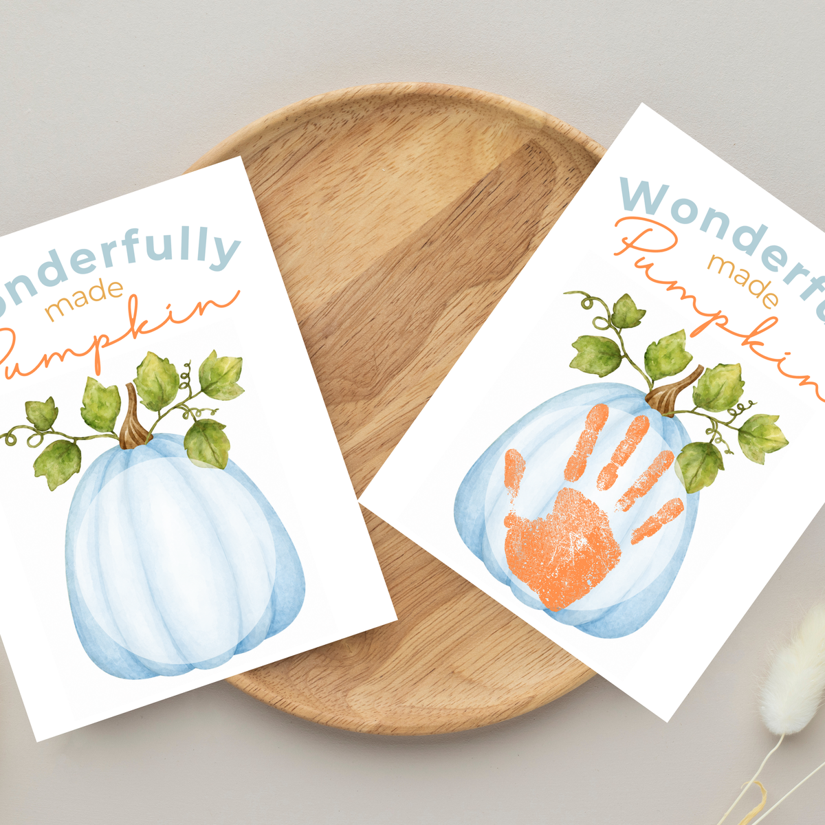 Blue Pumpkin Handprint Craft Printable | Wonderfully Made Pumpkin Keepsake | Fall Handprint Activity for Kids | Preschool Autumn Craft | Digital Download