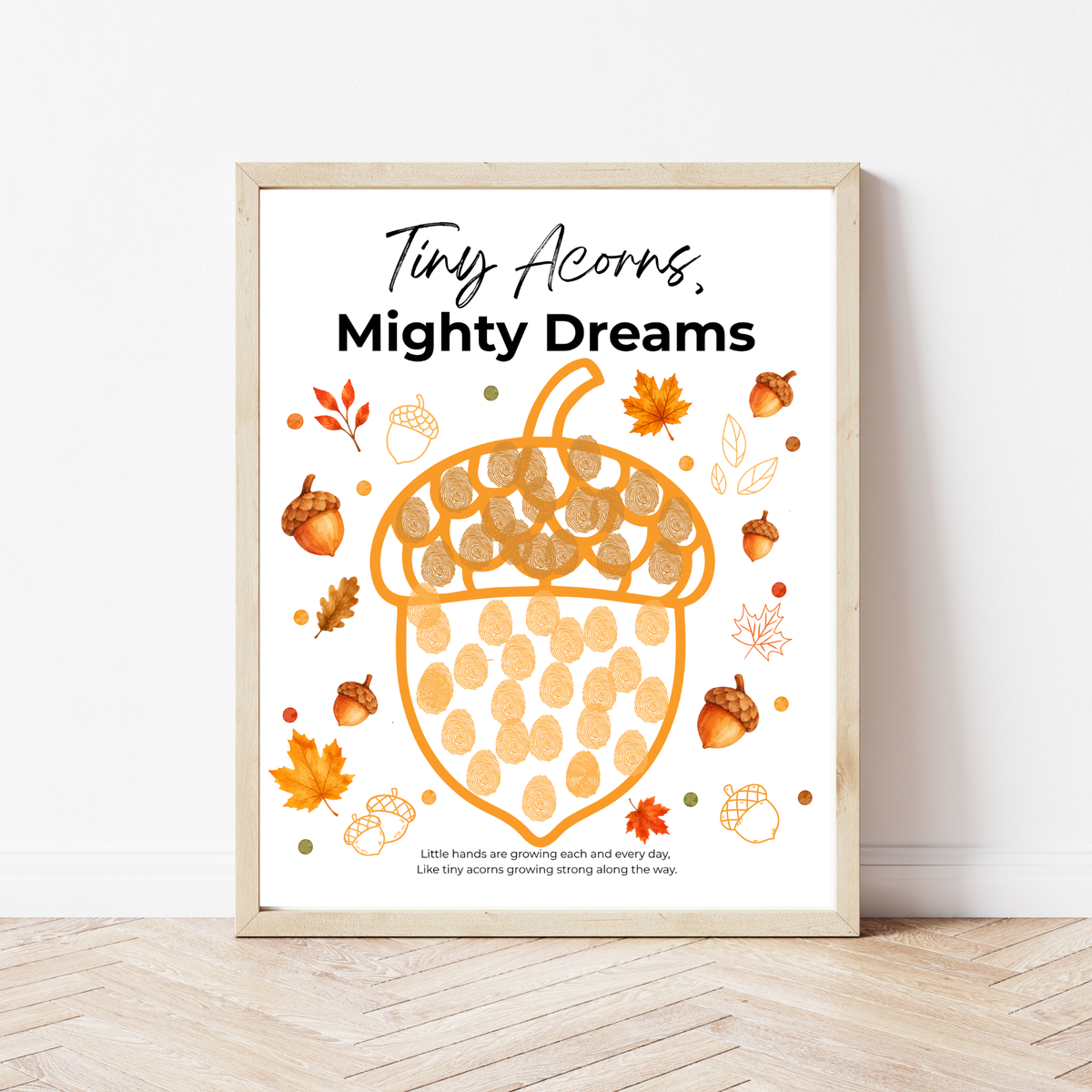 Fall Acorn Outline Craft for Kids | Tiny Acorns Mighty Dreams Preschool Fine Motor & Creative Art Activity