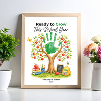 Ready to Grow This School Year Handprint Craft Printable, First Day of School Keepsake, Apple Tree Handprint Activity, Preschool Kindergarten PDF