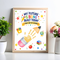 My Future Is Being Built Today Handprint Craft Printable | First Day of School Pencil Keepsake | Preschool & Kindergarten PDF