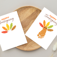 Happy Thanksgiving Footprint Craft Printable, Turkey Footprint Keepsake, Fall Thanksgiving Activity for Kids, Preschool Classroom Craft PDF