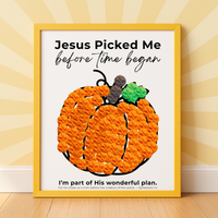 Jesus Picked Me Before Time Began Pumpkin Craft | Christian Fall Printable | Preschool Thanksgiving Activity