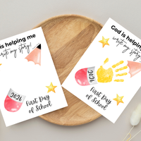 God Is Helping Me Write My Story First Day of School Pencil Handprint Craft | Christian Back to School Printable | Preschool Kindergarten Keepsake PDF