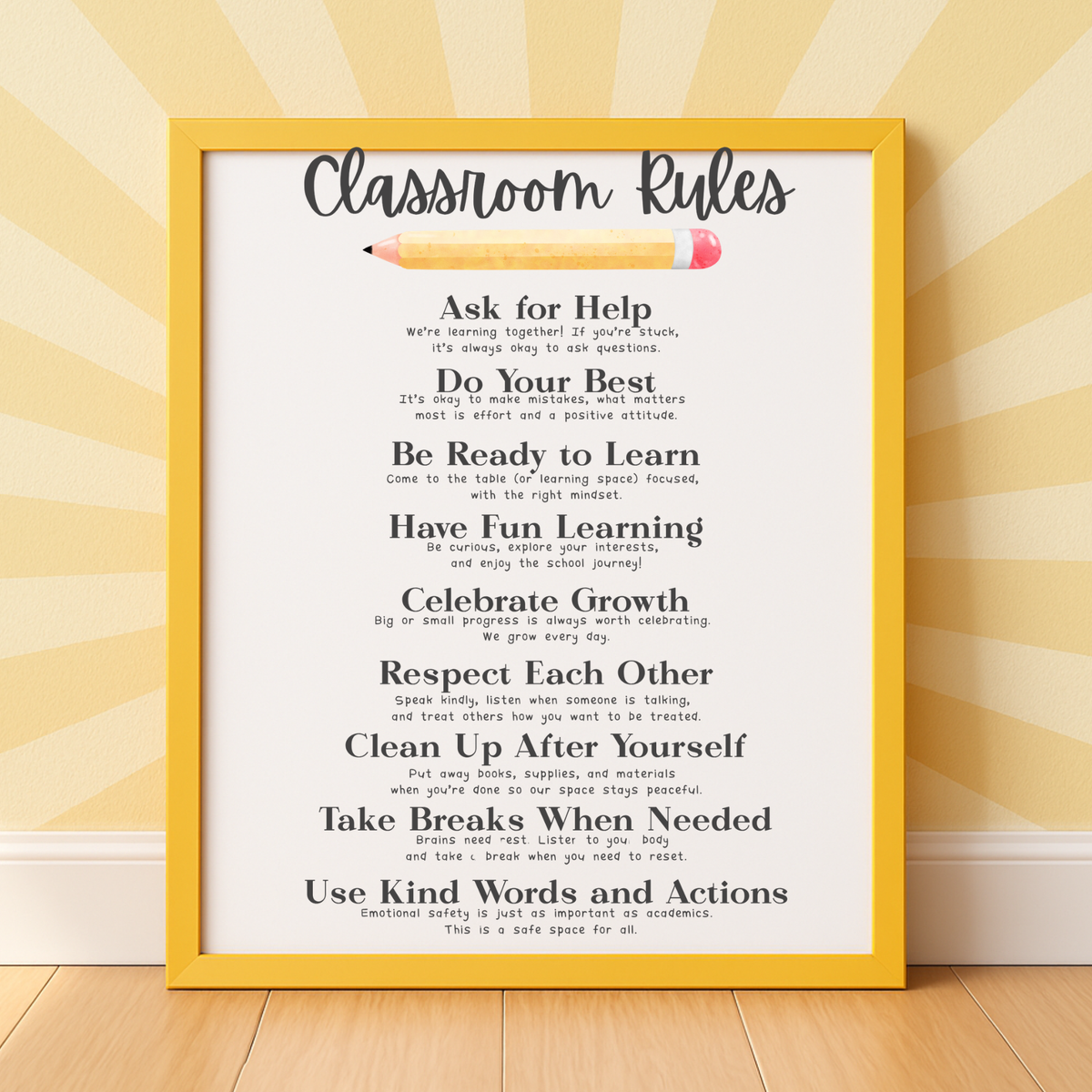 Classroom Rules Printable Poster Set | Preschool Classroom Decor | Classroom Rules Wall Art | Teacher Classroom Poster | Homeschool Classroom Decor