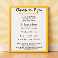Classroom Rules Printable Poster Set | Preschool Classroom Decor | Classroom Rules Wall Art | Teacher Classroom Poster | Homeschool Classroom Decor