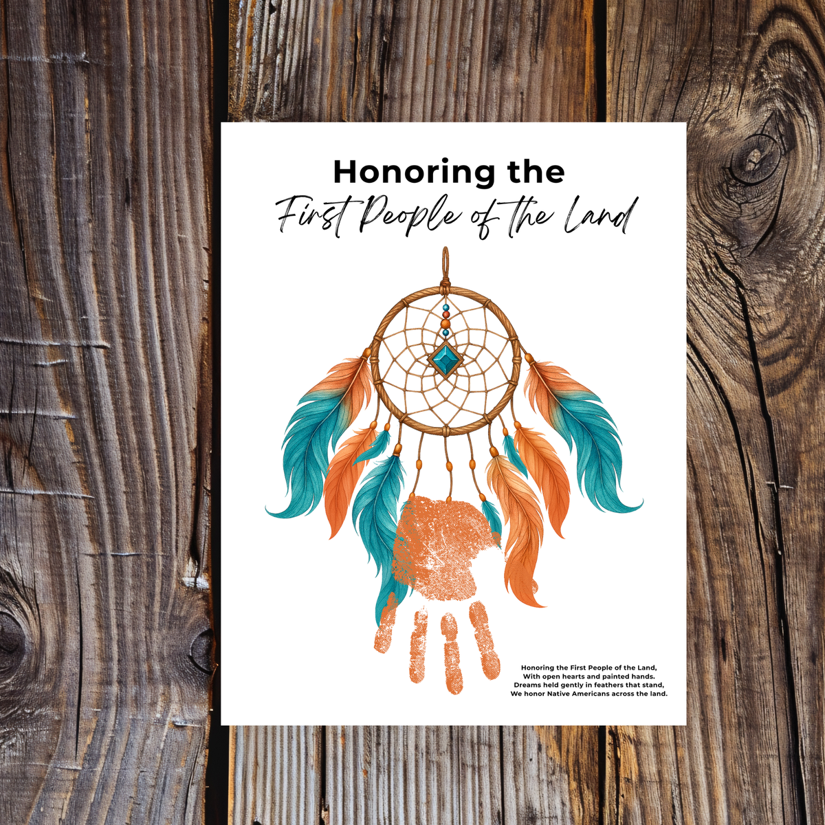 Honoring the First People of the Land Dreamcatcher Handprint Craft | Native American Heritage Month Printable