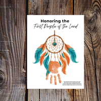 Honoring the First People of the Land Dreamcatcher Handprint Craft | Native American Heritage Month Printable