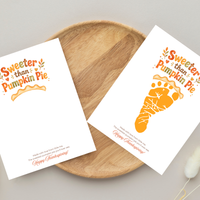 Pumpkin Pie Footprint Craft Printable, Sweeter Than Pumpkin Pie Keepsake, Baby Footprint Art, Thanksgiving Craft for Kids, Fall Printable PDF