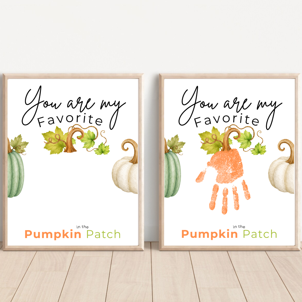 You Are My Favorite Pumpkin in the Patch Handprint Craft Printable, Pumpkin Handprint Keepsake, Baby's First Fall, Preschool Autumn Activity