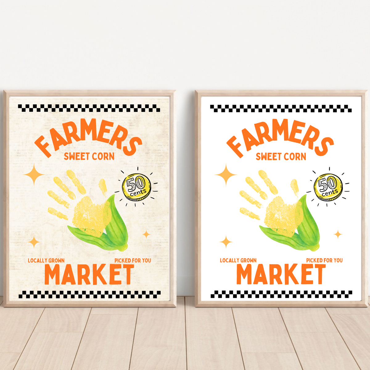 Farmers Market Sweet Corn Handprint Craft Printable, Corn Handprint Keepsake, Fall Harvest Activity, Preschool Kindergarten Thanksgiving PDF