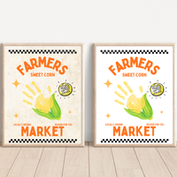 Farmers Market Sweet Corn Handprint Craft Printable, Corn Handprint Keepsake, Fall Harvest Activity, Preschool Kindergarten Thanksgiving PDF
