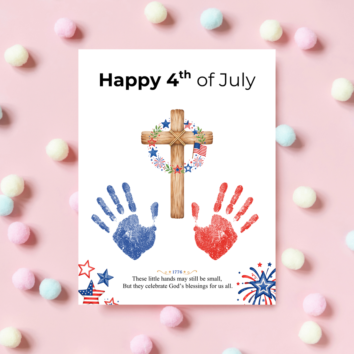 Christian 4th of July Handprint Craft for Kids | Patriotic Preschool & Kindergarten Activity | Faith-Based Printable