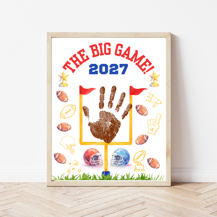 Super Bowl 2027 Handprint Craft for Kids | The Big Game Football Printable | Preschool Sports Keepsake