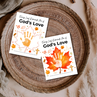 Every Leaf Reminds Me of God's Love Handprint Craft | Christian Fall Handprint Printable | Autumn Bible Keepsake | Preschool Thanksgiving Faith Activity