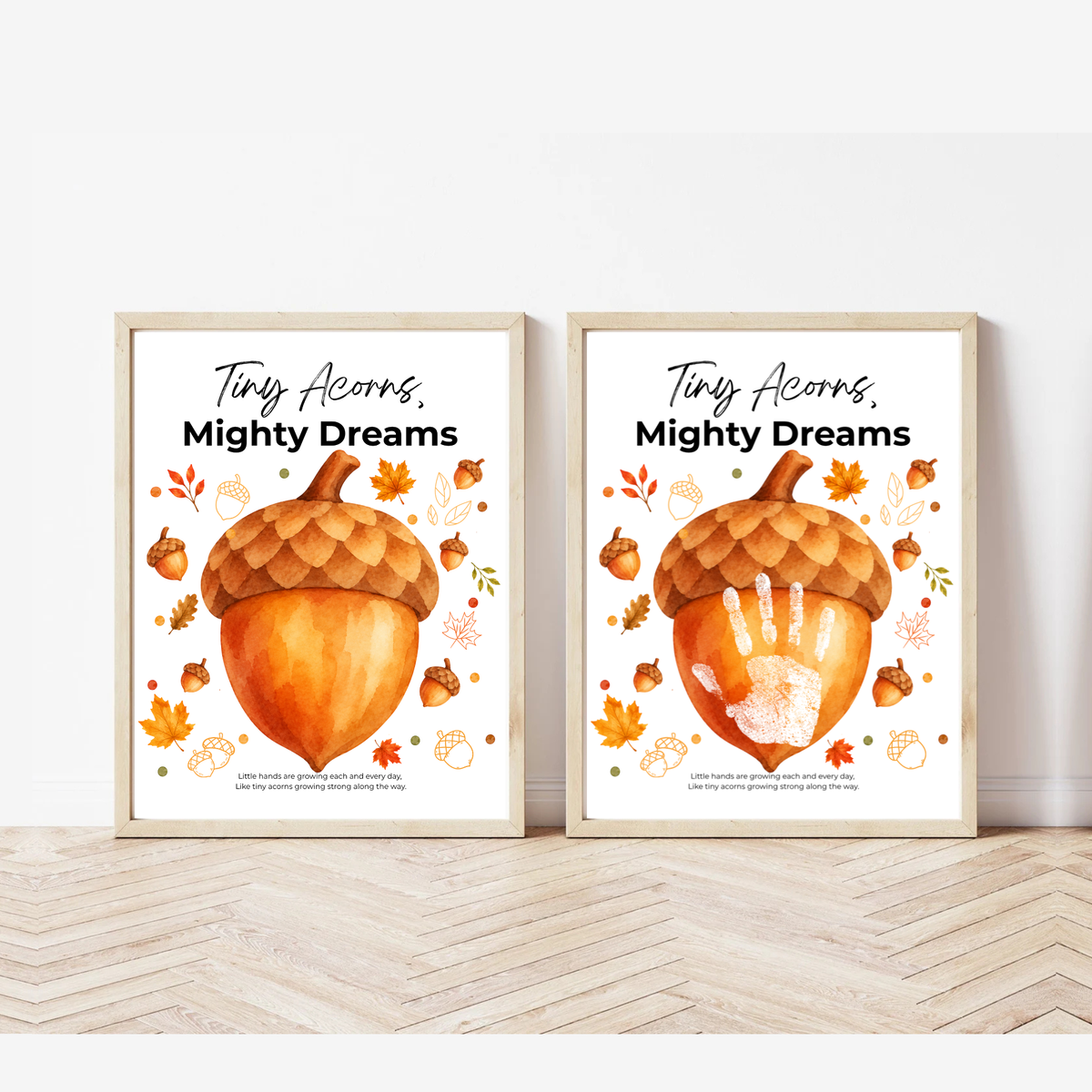 Fall Acorn Handprint Craft for Kids | Tiny Acorns Mighty Dreams Preschool Autumn Activity & Keepsake