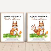 Christian Fall Squirrel Handprint Craft Printable | Acorns Autumn & God’s Love | Bible Fall Activity for Kids | 1 John 3:1 Keepsake