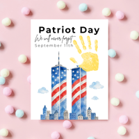 Patriot Day September 11th Handprint Craft Printable | 9/11 Remembrance Keepsake | Twin Towers Handprint Activity | Preschool Patriot Day Craft