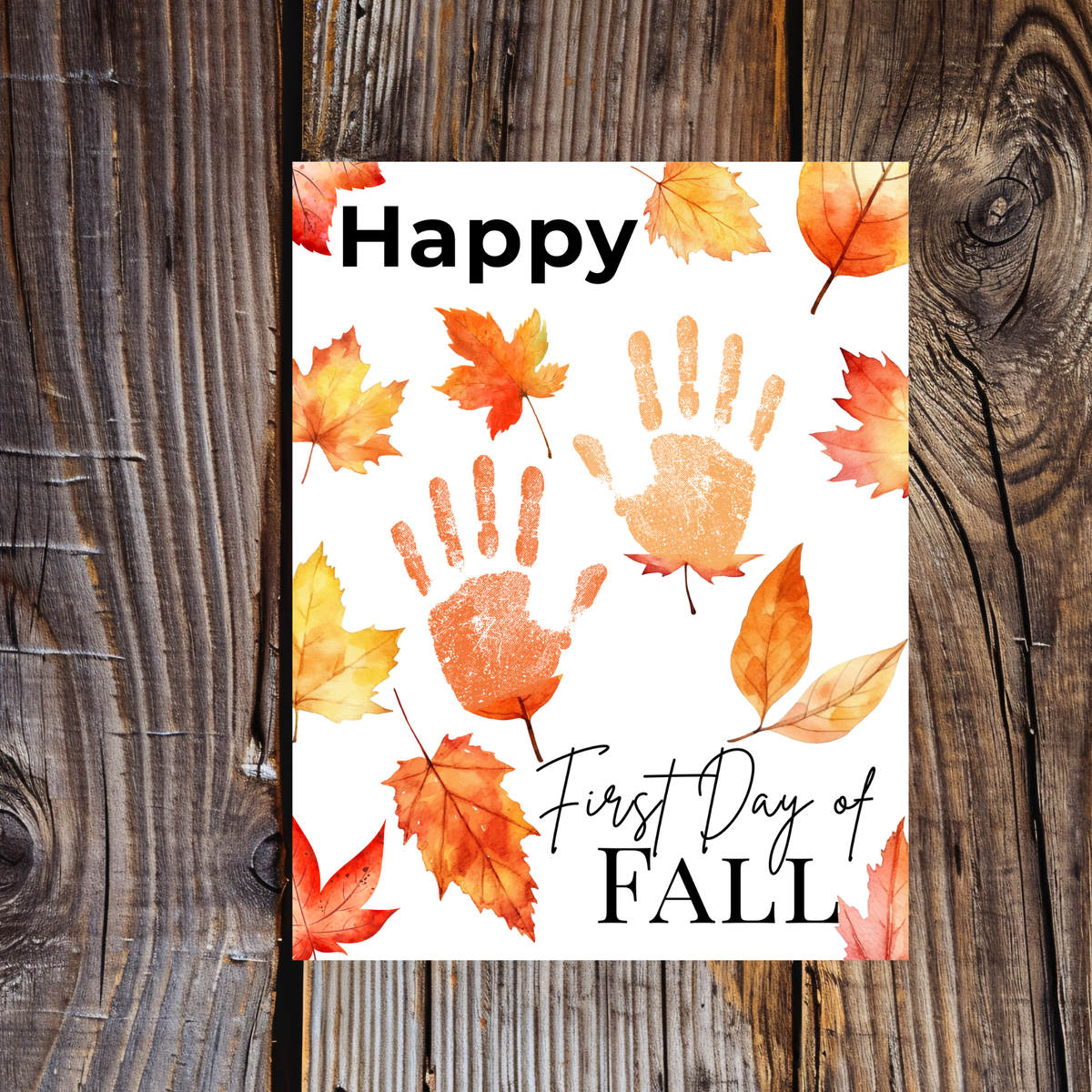 Happy First Day of Fall Handprint Craft | Autumn Keepsake Printable | Preschool Fall Handprint Activity | Classroom & Homeschool Fall Craft