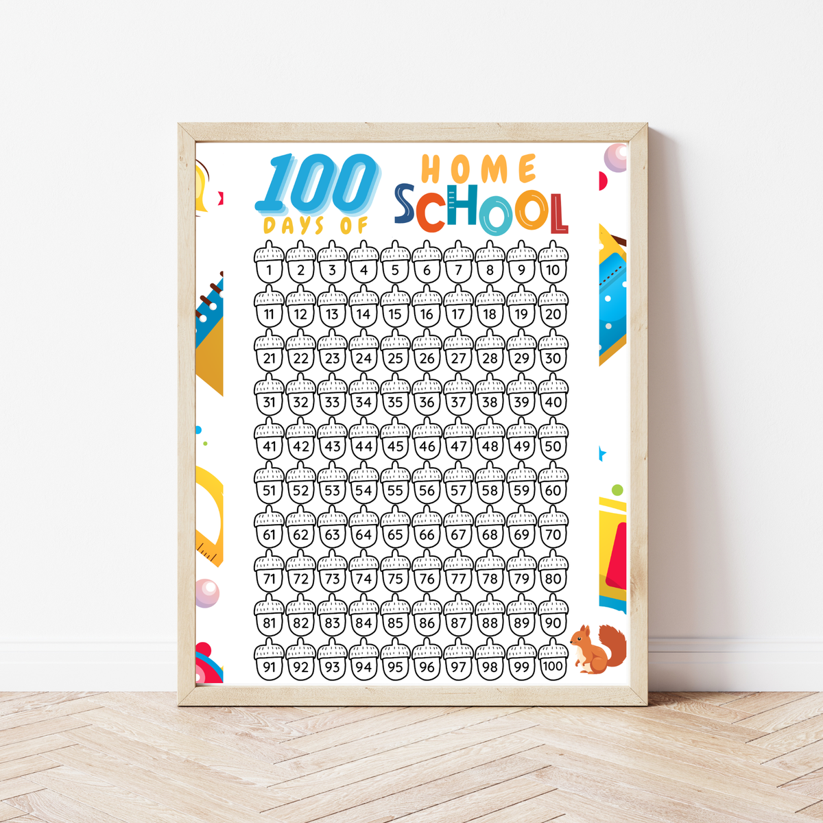 100 Days of School Printable Activities | 100 Chart & Color by Number Classroom Worksheets for Kids