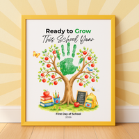 Ready to Grow This School Year Handprint Craft Printable, First Day of School Keepsake, Apple Tree Handprint Activity, Preschool Kindergarten PDF