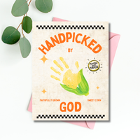 Handpicked by God Corn Handprint Craft | Christian Thanksgiving Printable | Preschool Fall Keepsake
