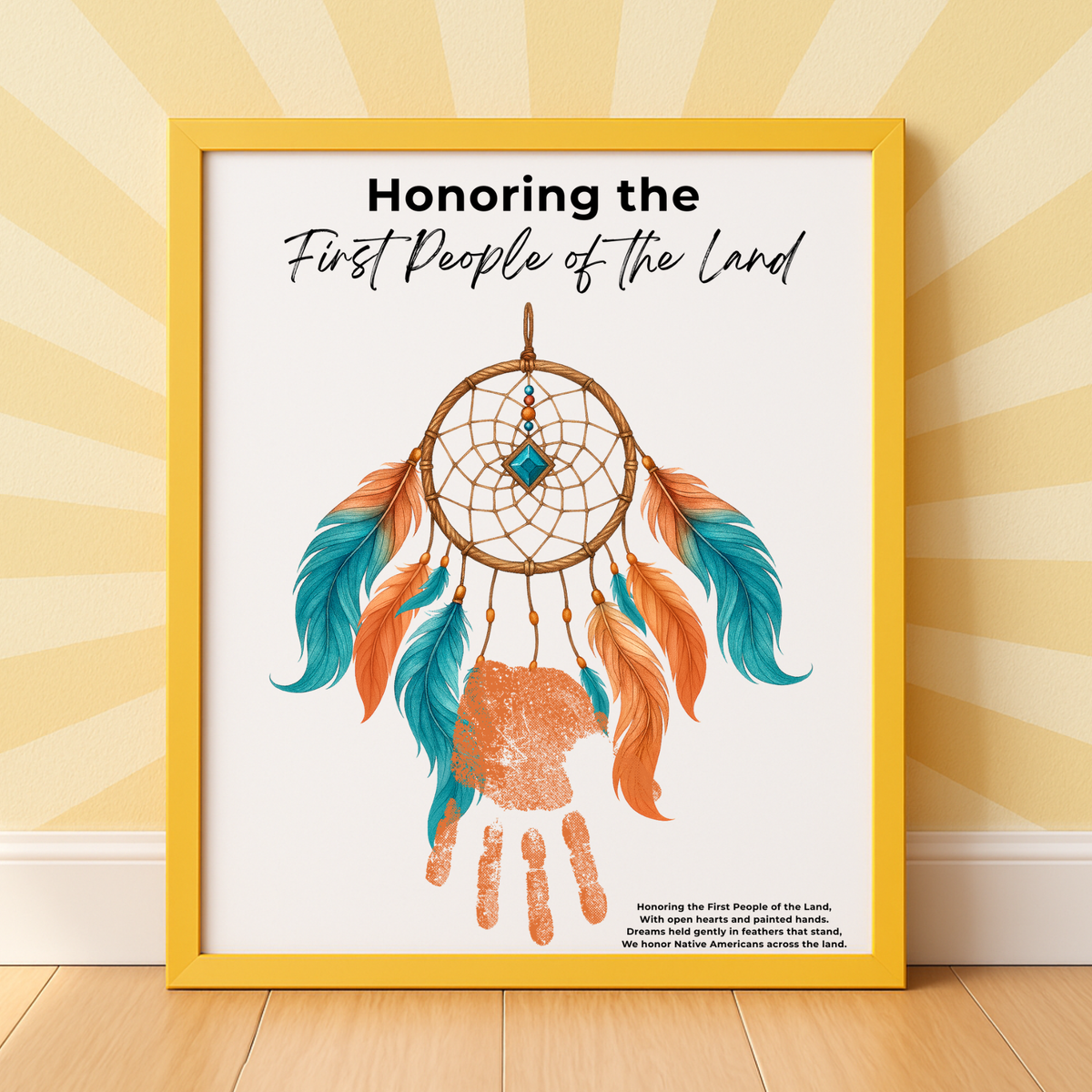 Honoring the First People of the Land Dreamcatcher Handprint Craft | Native American Heritage Month Printable