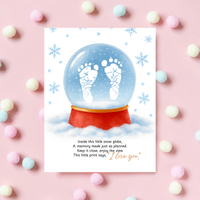Snow Globe Handprint & Footprint Craft | Winter Keepsake Printable | Preschool Handprint Activity | Baby Footprint Memory Craft