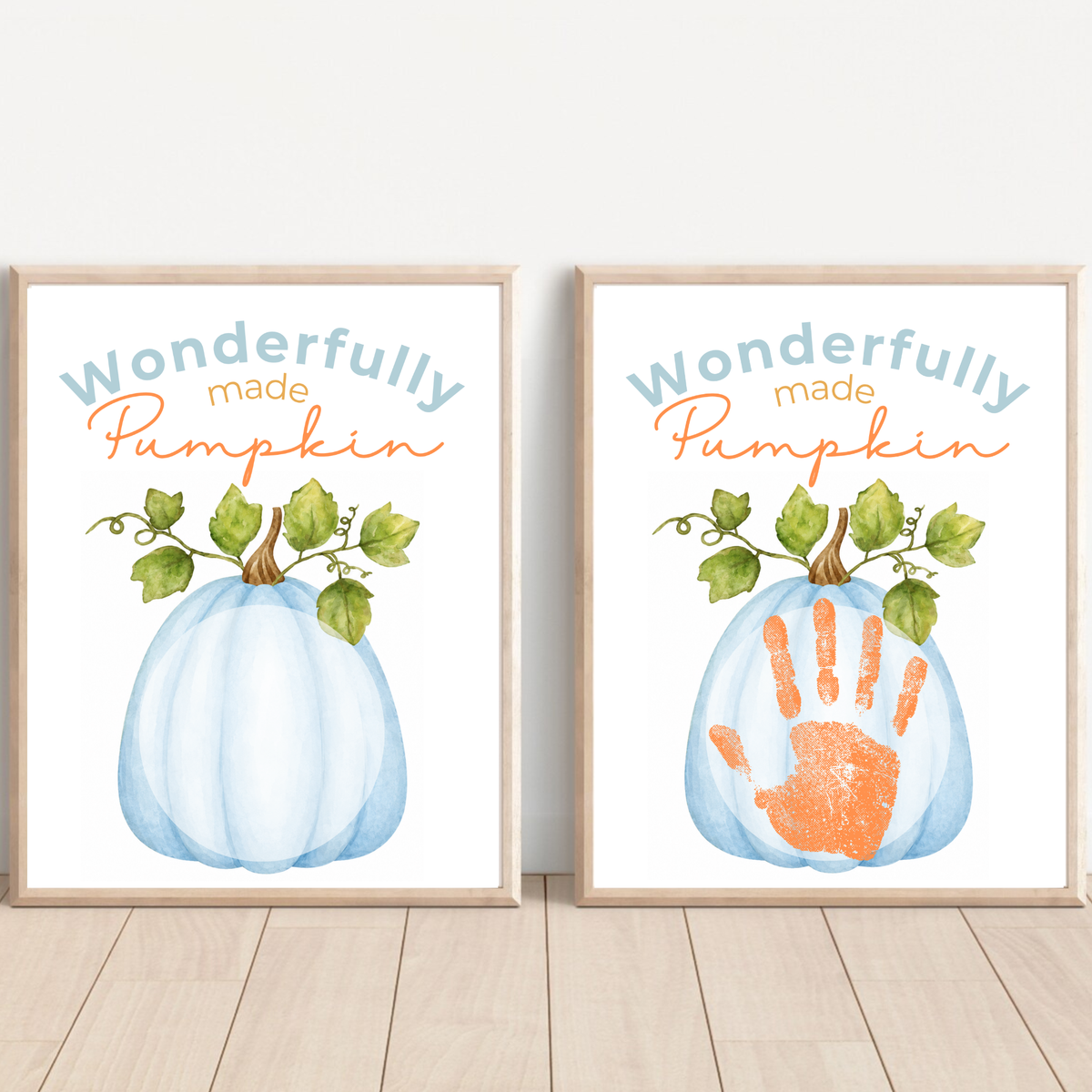 Blue Pumpkin Handprint Craft Printable | Wonderfully Made Pumpkin Keepsake | Fall Handprint Activity for Kids | Preschool Autumn Craft | Digital Download