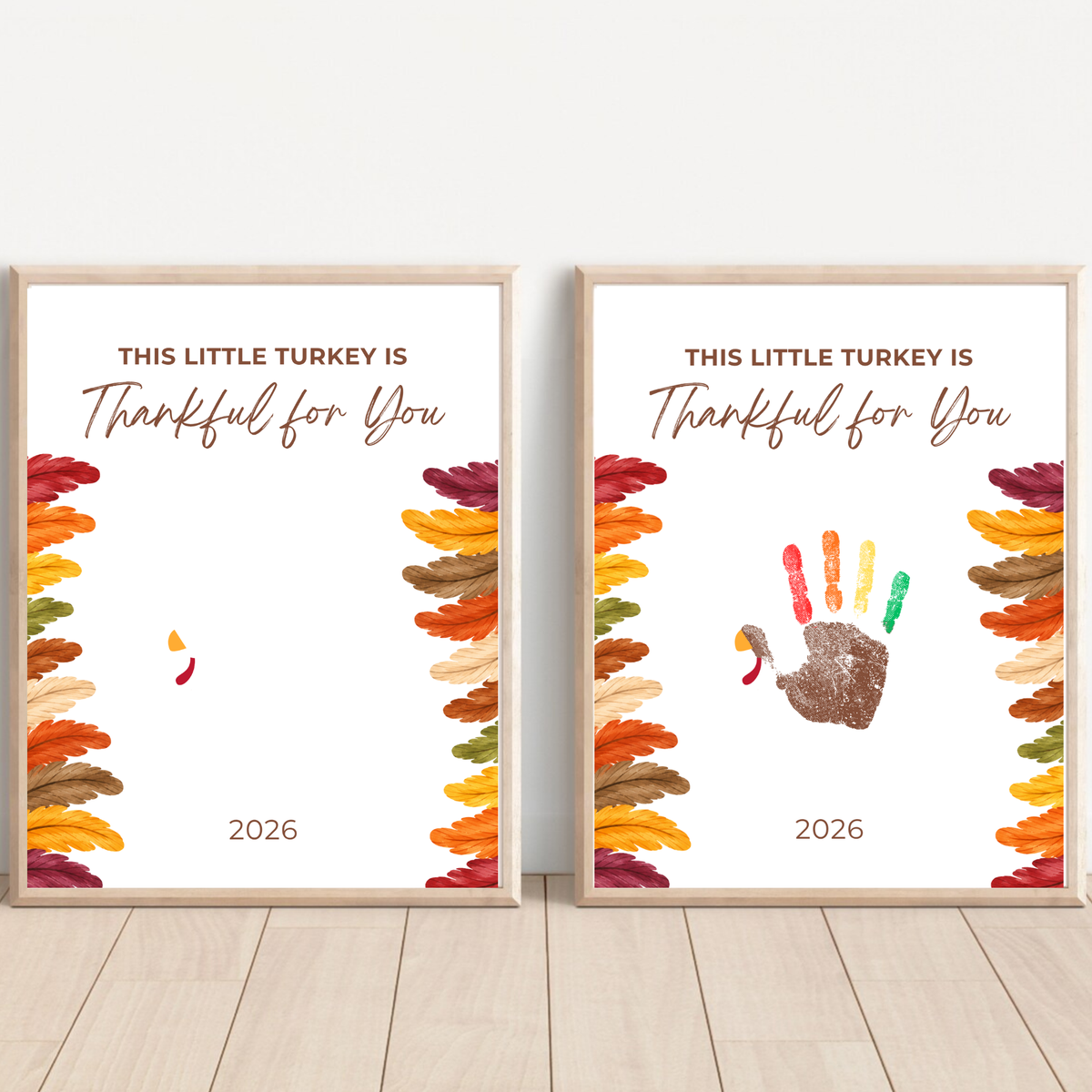 This Little Turkey Is Thankful for You Handprint Craft Printable, Thanksgiving Turkey Keepsake, Fall Handprint Activity for Kids, Preschool Kindergarten PDF