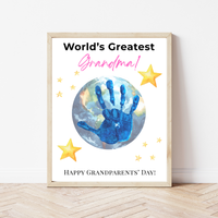World’s Greatest Grandma Handprint Craft | Grandparents Day Printable Keepsake for Kids