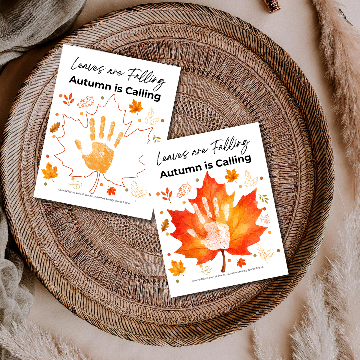 Leaves Are Falling, Autumn Is Calling Handprint Craft | Fall Handprint Printable | Preschool Autumn Keepsake | Kindergarten Fall Activity