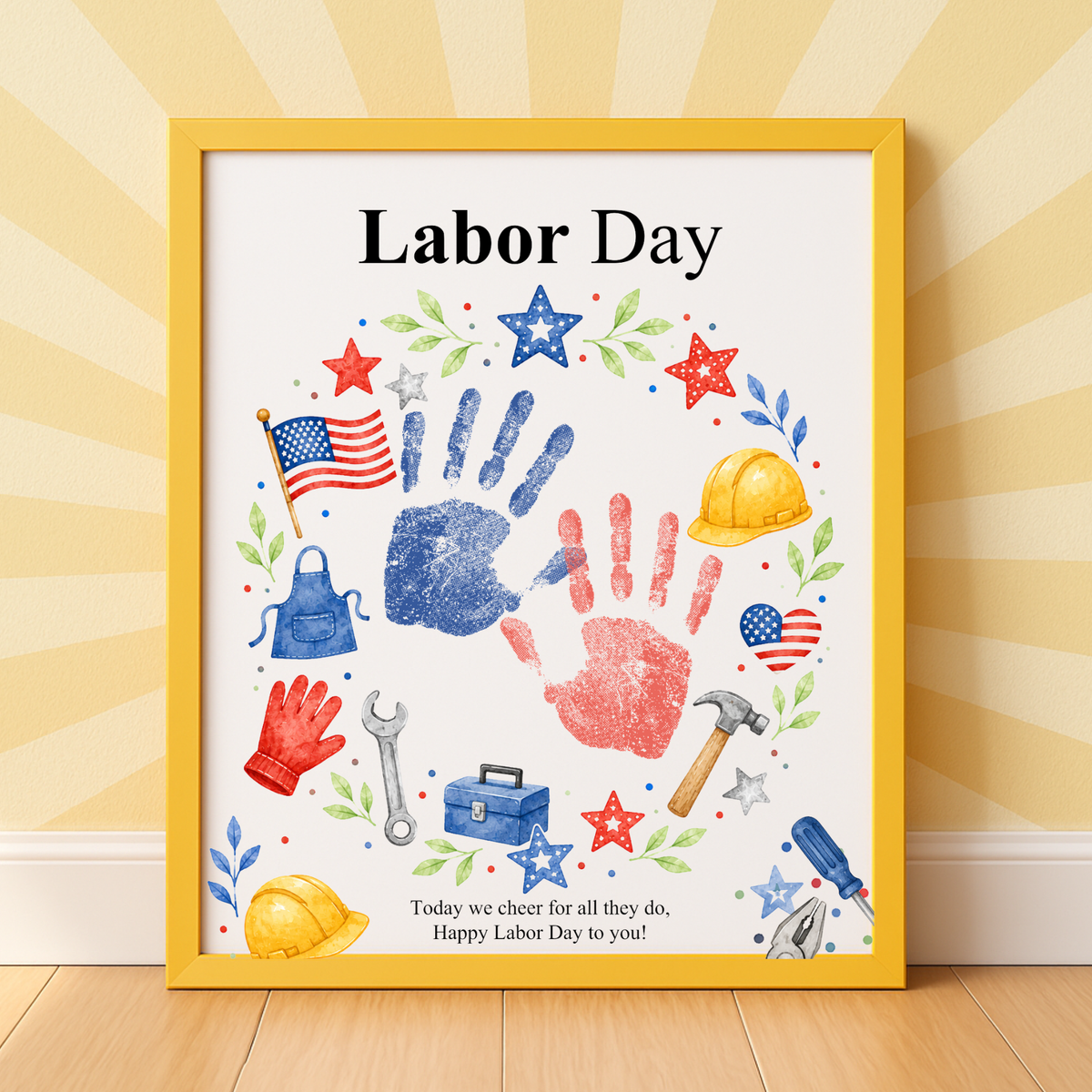 Labor Day Handprint Craft | Printable Labor Day Keepsake Activity for Preschool & Kindergarten