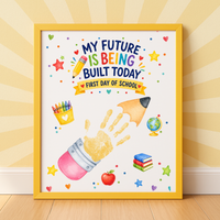 My Future Is Being Built Today Handprint Craft Printable | First Day of School Pencil Keepsake | Preschool & Kindergarten PDF
