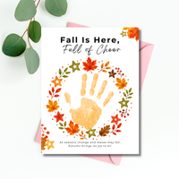 Fall Is Here, Full of Cheer Handprint Craft | Fall Wreath Keepsake | Autumn Printable for Kids